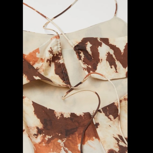 H&M Ankle Length Lyocell Mix Dress Light/Beige Patterned - Picture 6 of 7